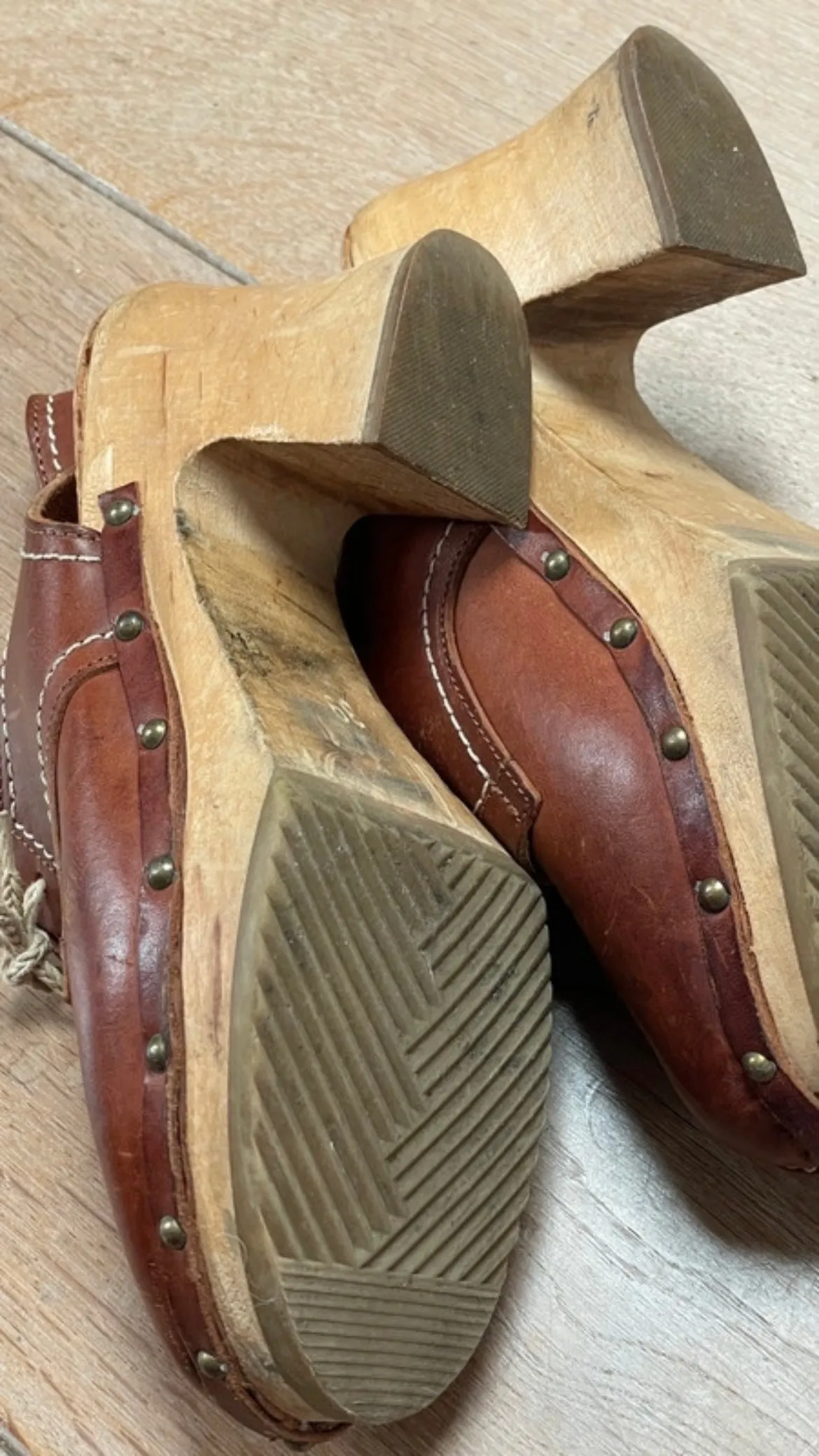 70s Leather Clogs