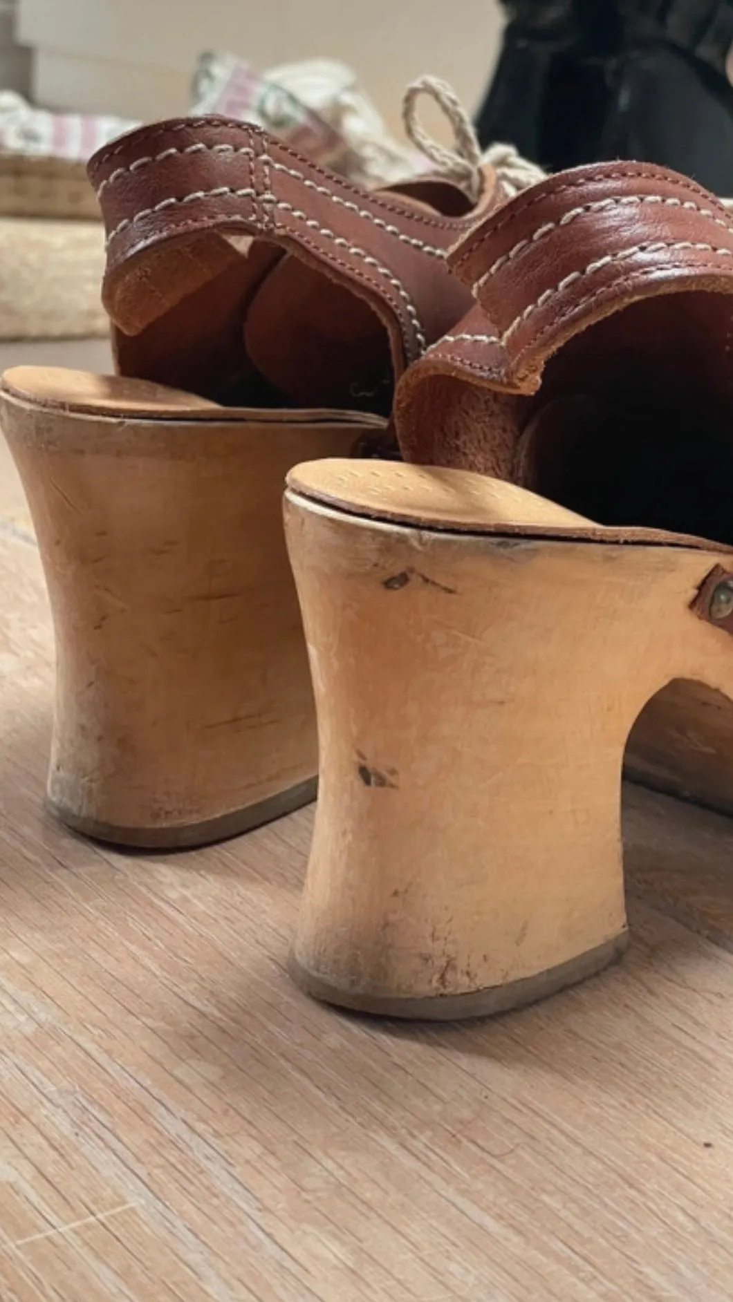 70s Leather Clogs