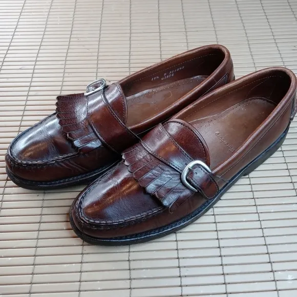 ALLEN EDMONDS Waterbury Brown Sz 11.5 B Men Kiltie Buckle Loafers. 404pem