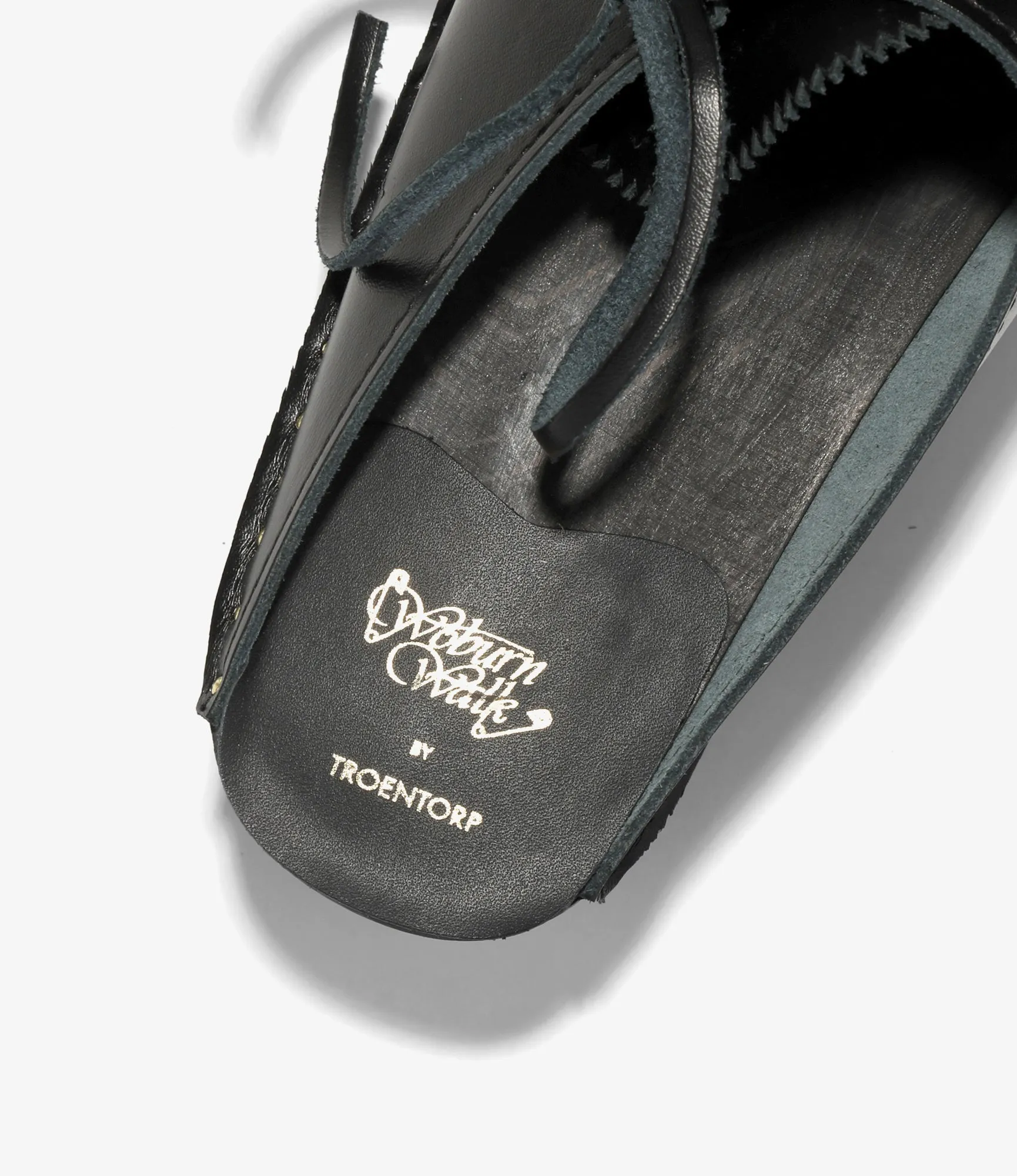 Alps Side Lace Clog – Black Leather