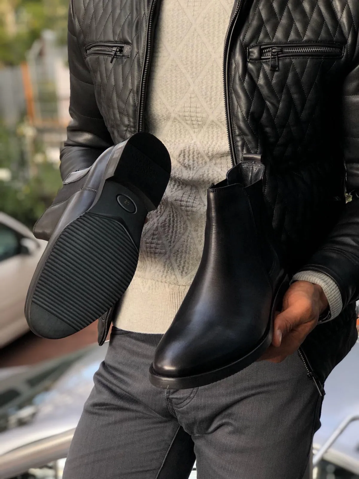 Aqua Black Chelsea Boots