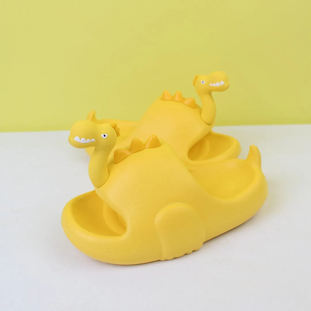 Attractive Yellow Dino Flat Slides