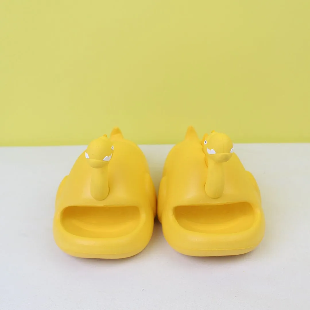 Attractive Yellow Dino Flat Slides