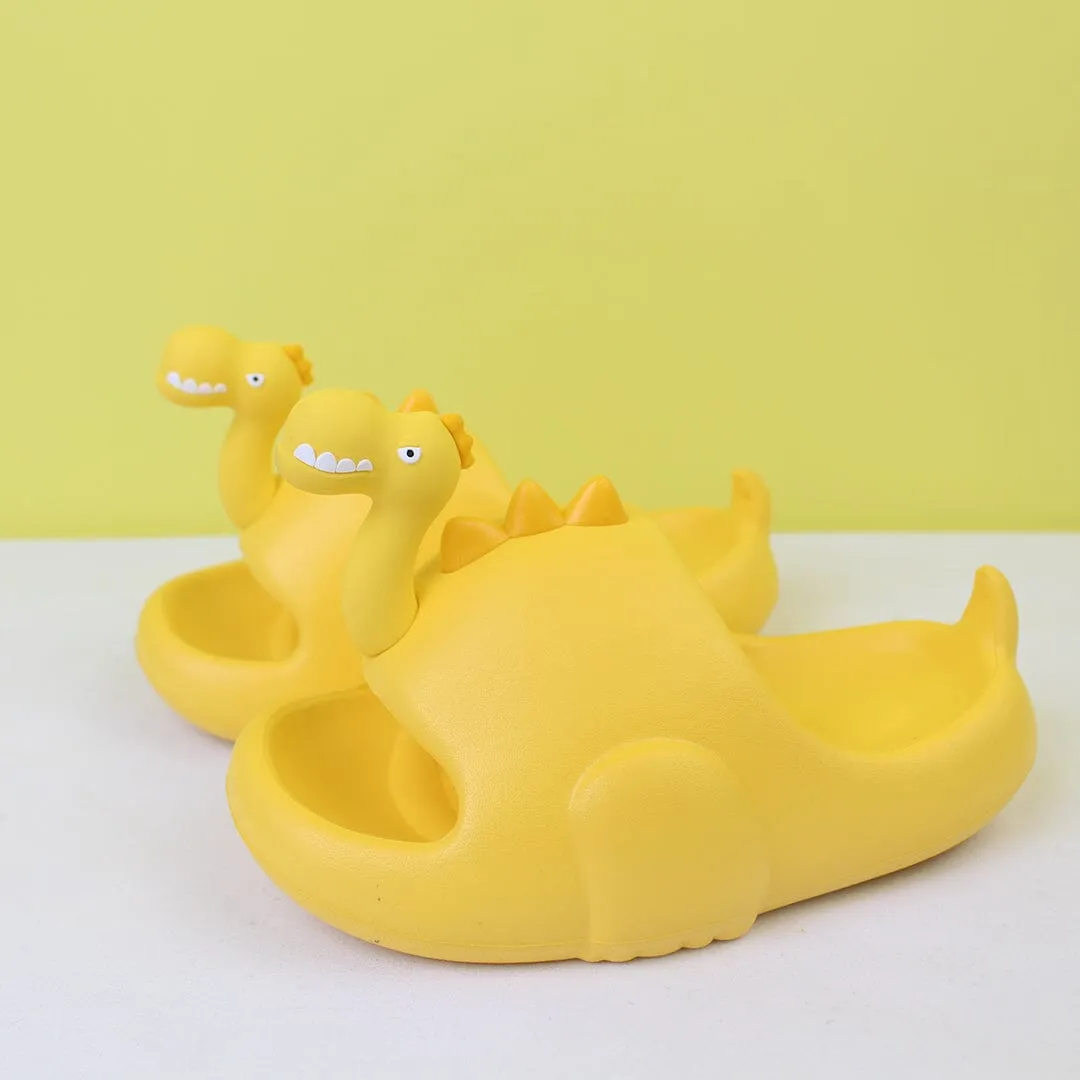 Attractive Yellow Dino Flat Slides