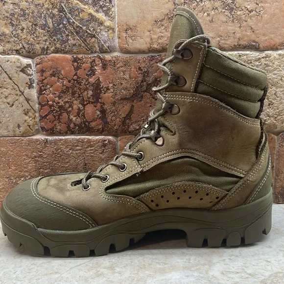 Bates Boots Combat Hot Weather 2012 Shoes E03612B Wibram Brown Green Size 8 W