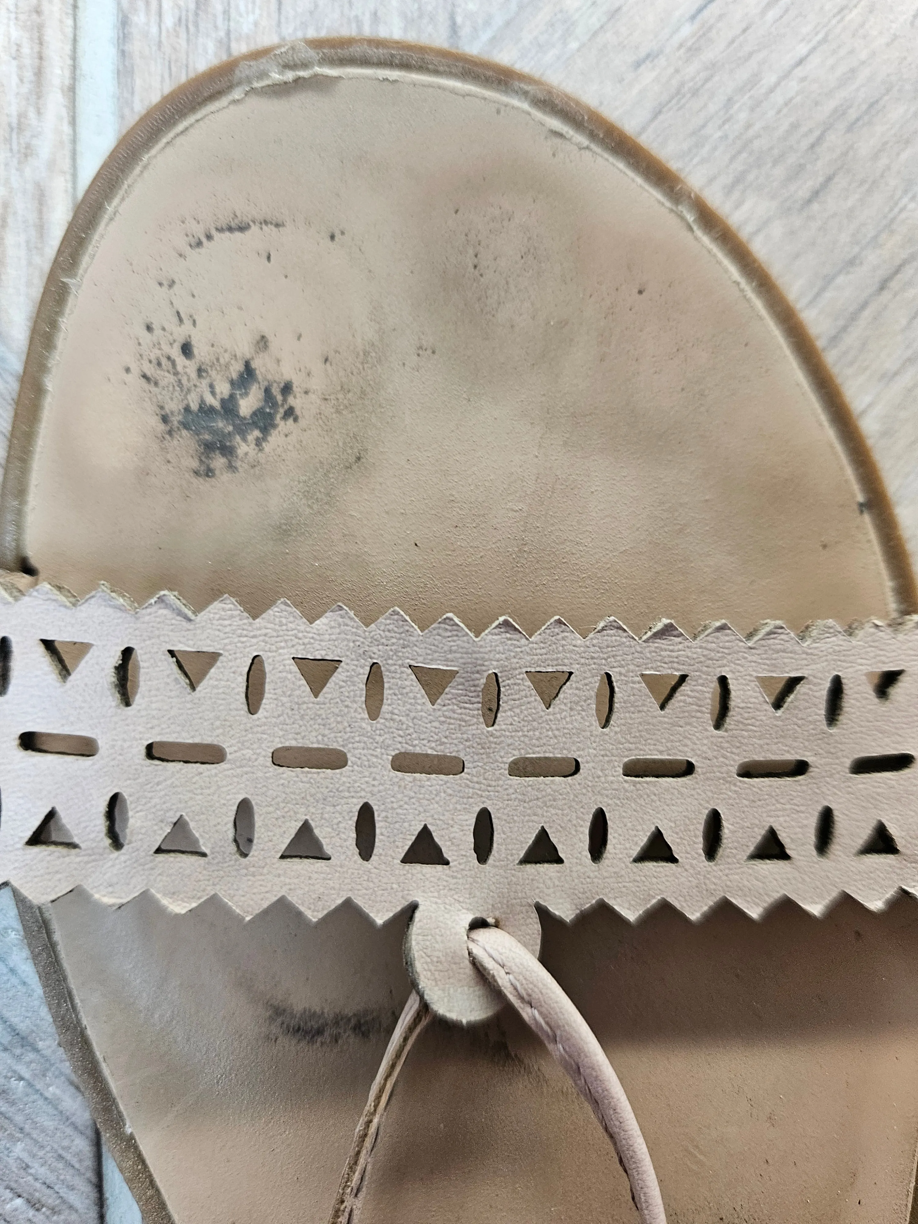 Beige Strappy Flat Sandals