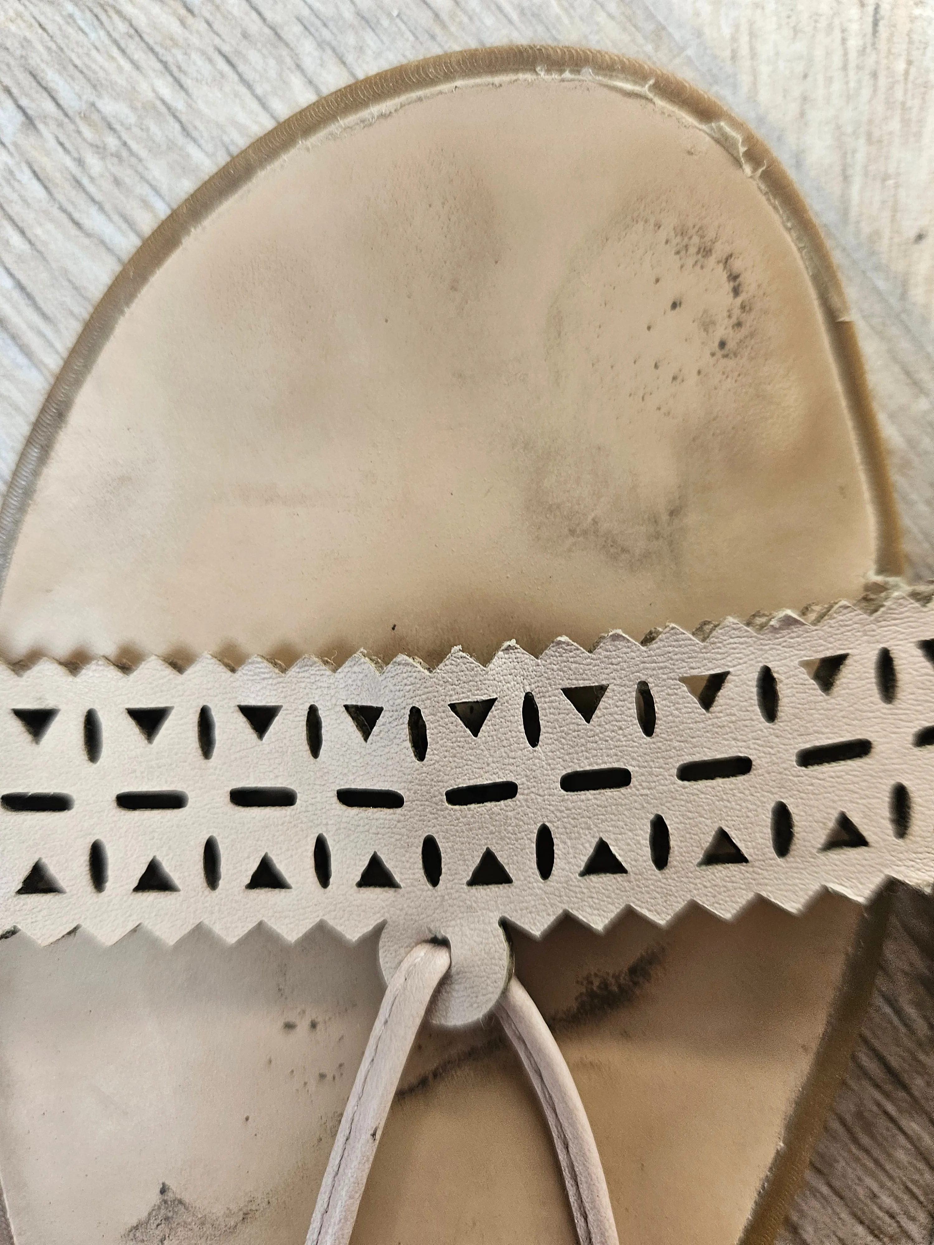 Beige Strappy Flat Sandals