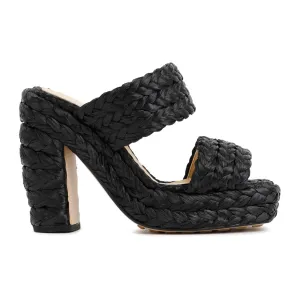 Black Raffia Sandals