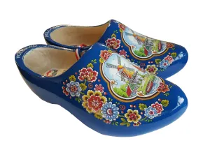 Blue Decorated Wooden Shoes