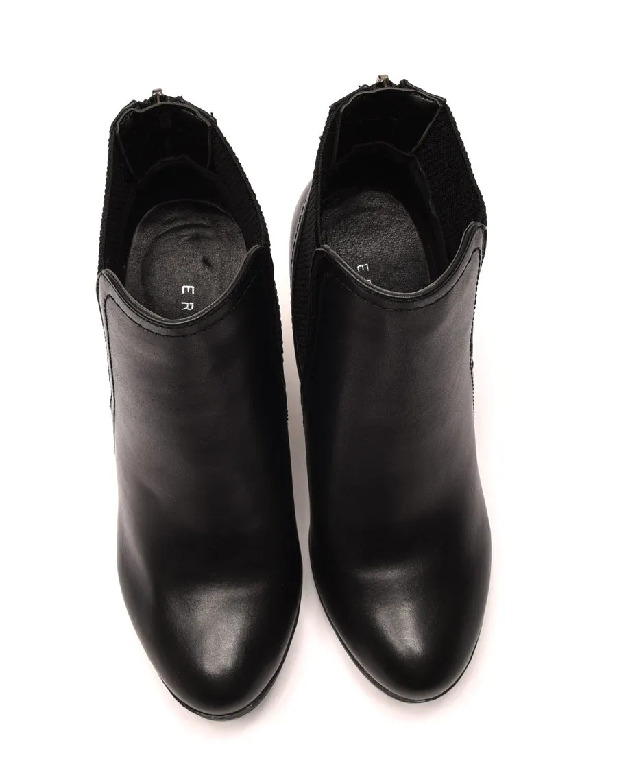 Bottines noires à talons avec élastiques
