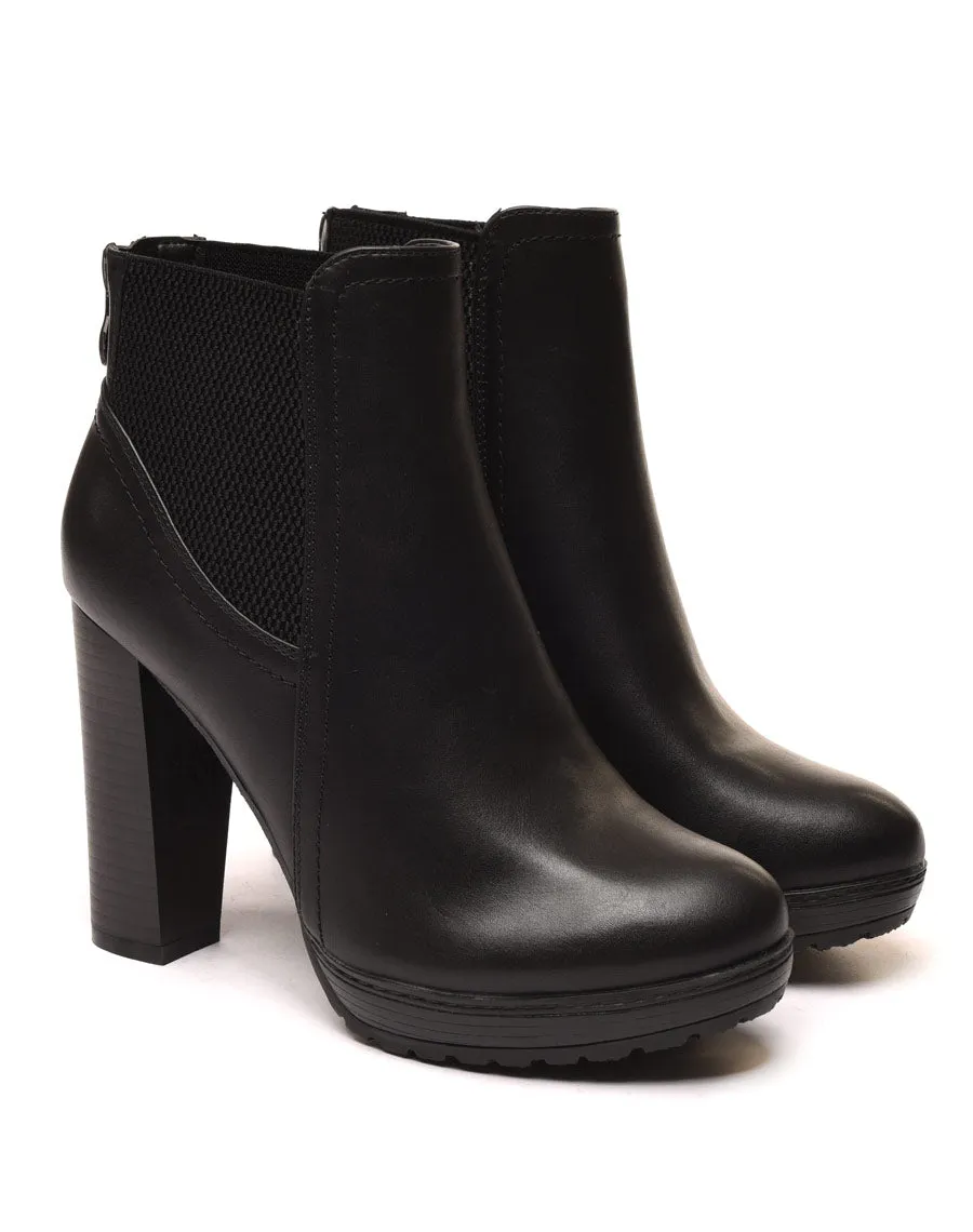 Bottines noires à talons avec élastiques