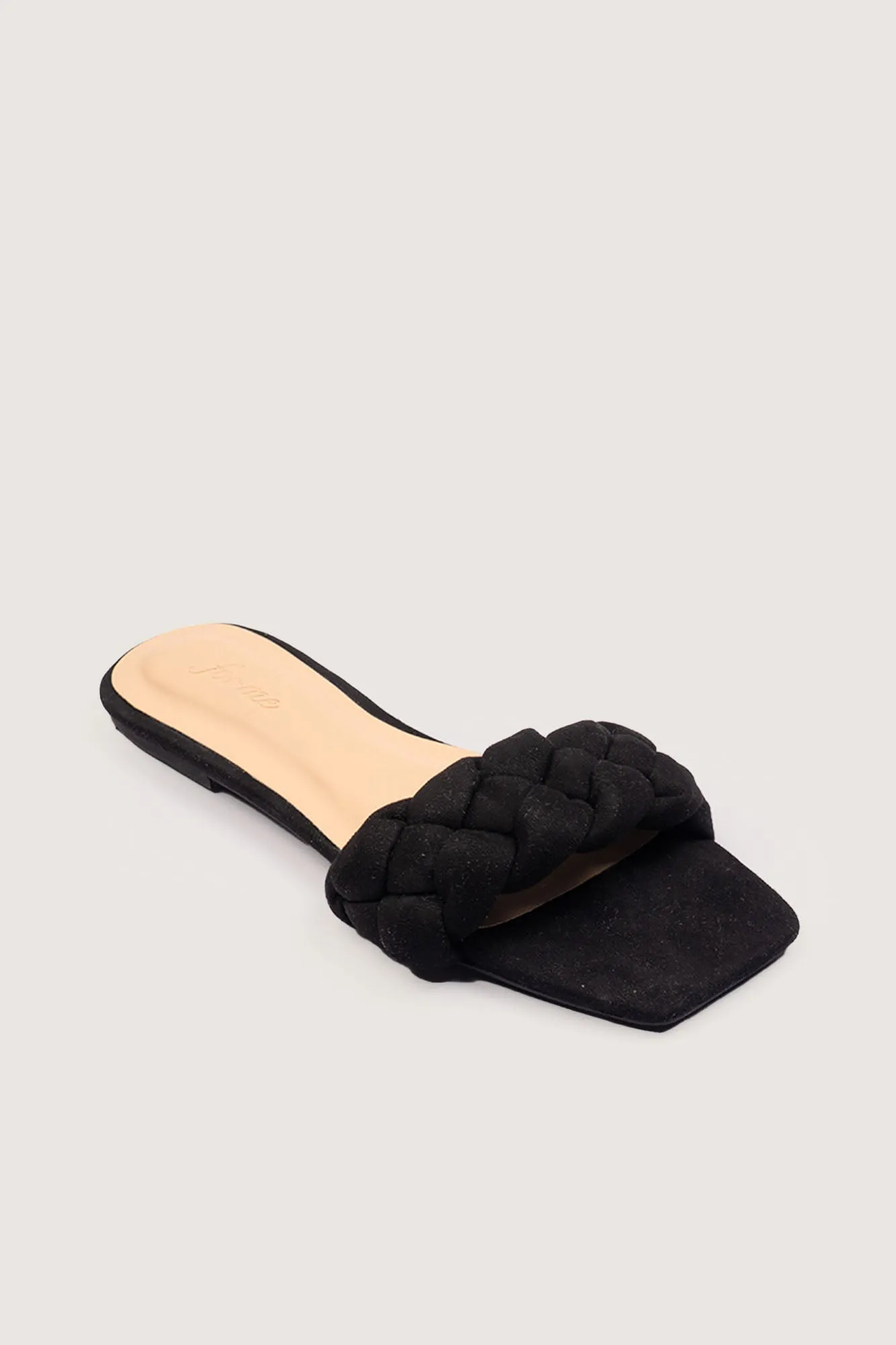 Braided Square Toe Suede Sandals
