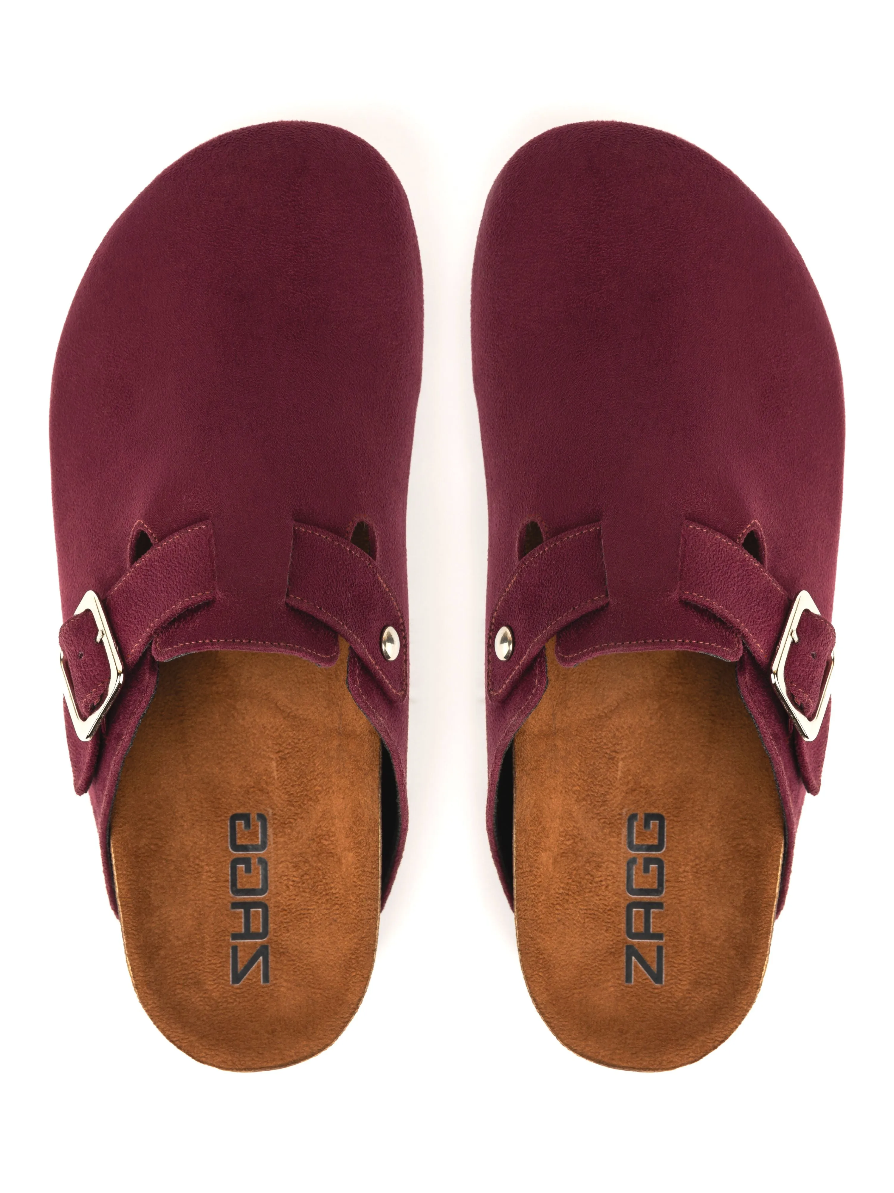 Burgundy Studded Clogs