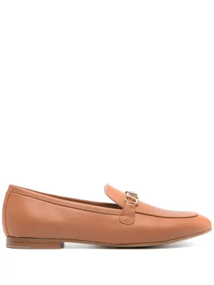 Casadei logo-plaque leather loafers