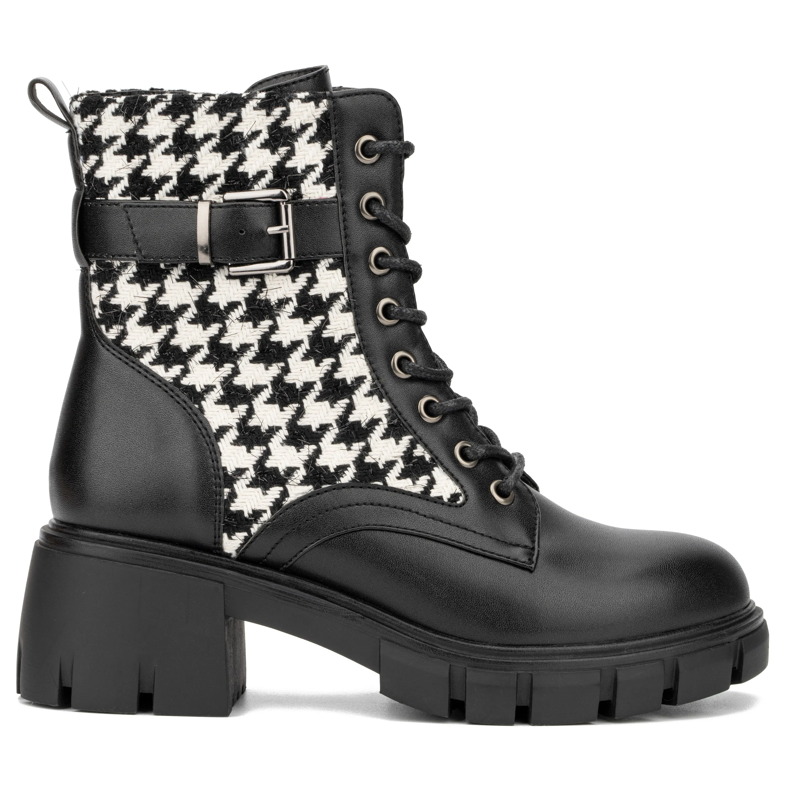 Christina Houndstooth Combat Boots