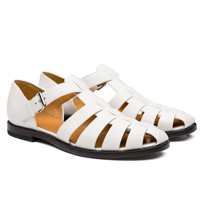 Colorblock Men's Sandal Stitched Faux Leather - Stylish Comfort for Every Step
