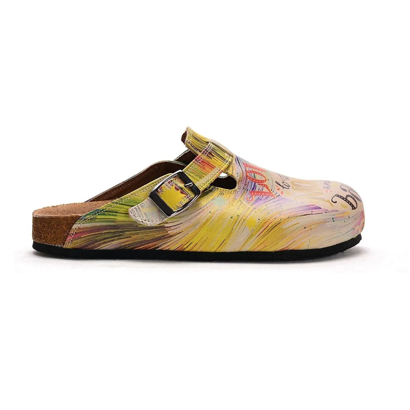 Colorful Strip and Love You to the Moon and Back, Patterned Clogs - CAL309