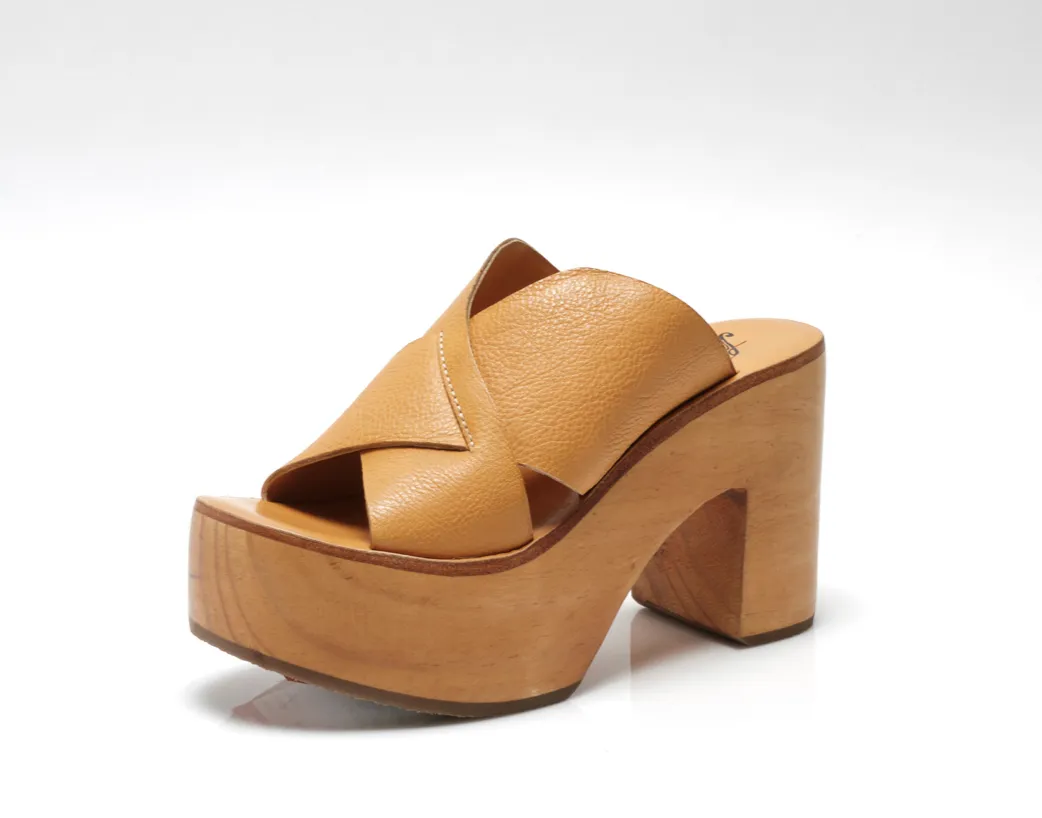 Crisscross Wooden Platform Clog