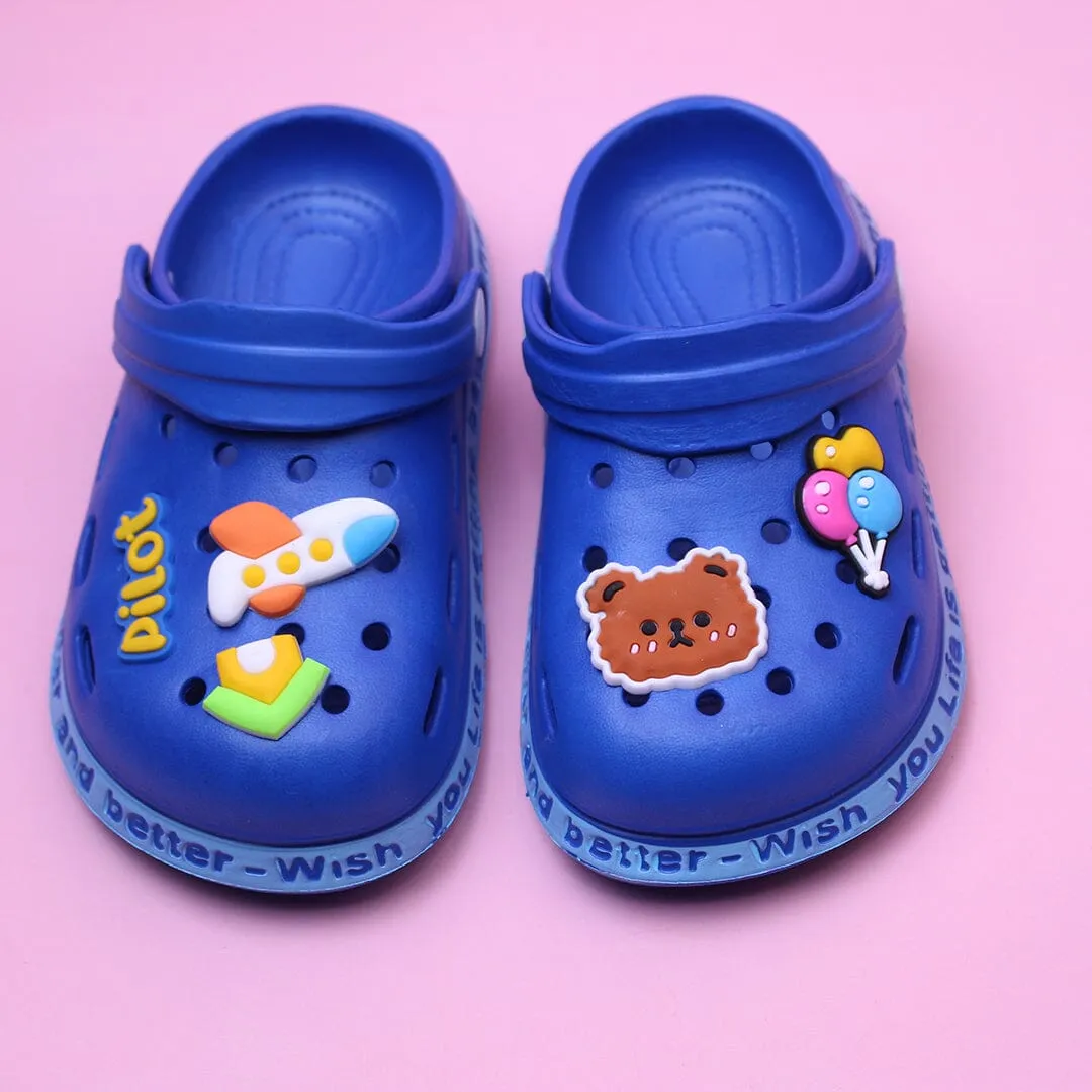 Dashing Blue Pilot Kids Clogs