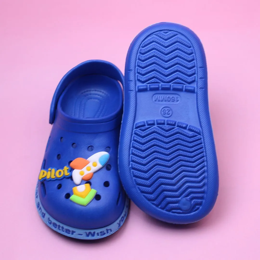 Dashing Blue Pilot Kids Clogs