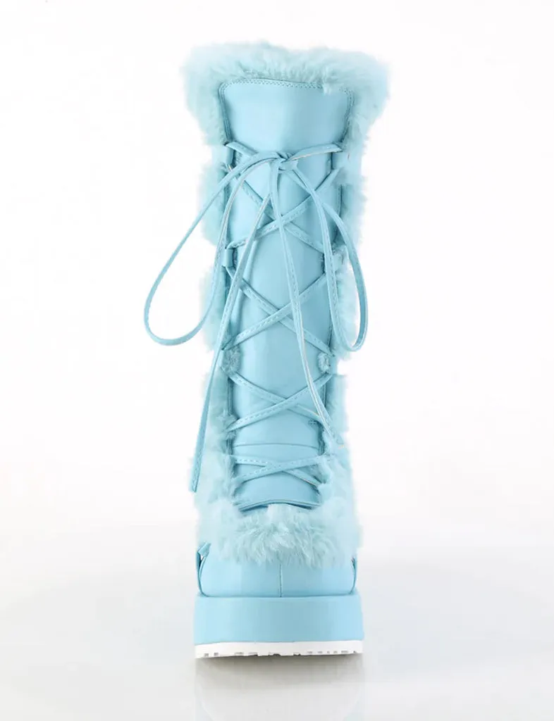 DEMONIA CUBBY 311 PLATFORM BOOTS - BABY BLUE
