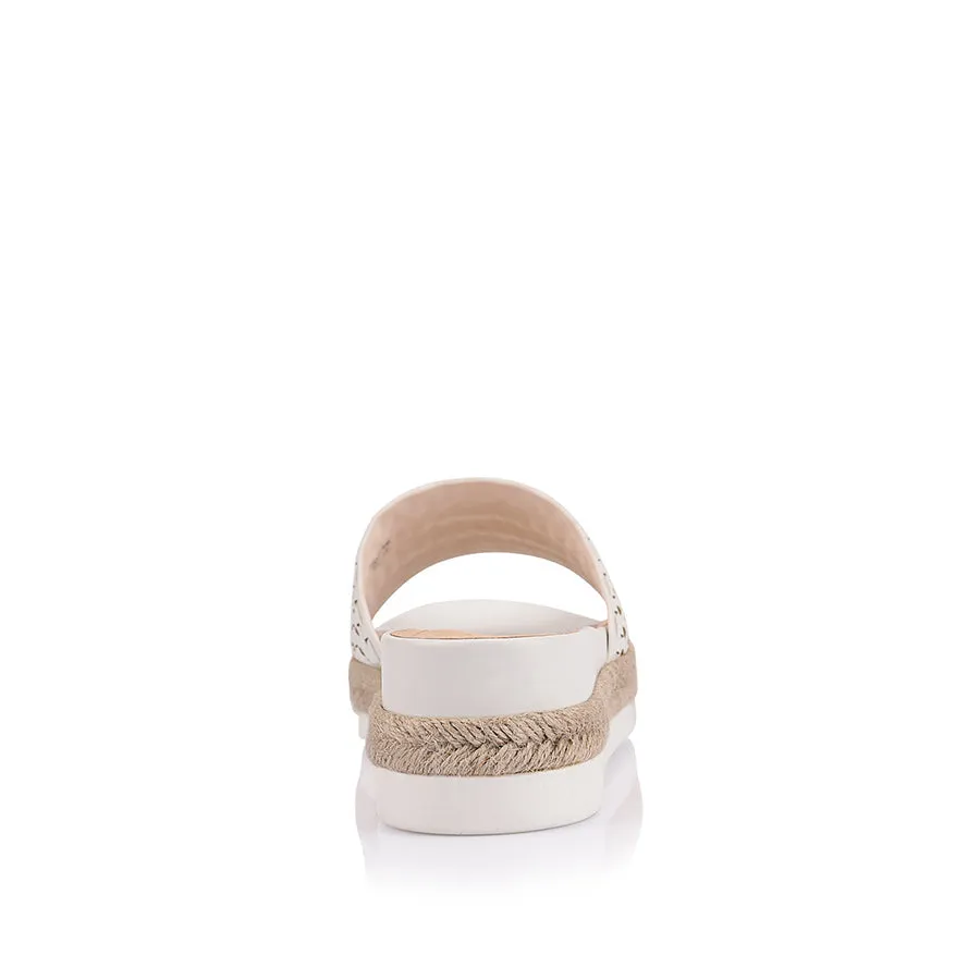 Denver Footbed Slides - White