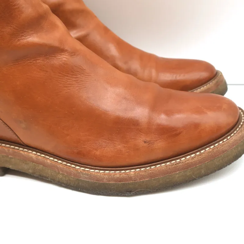 Dries Van Noten Chelsea Boots Brown Leather Size 40 Flat Ankle Boots