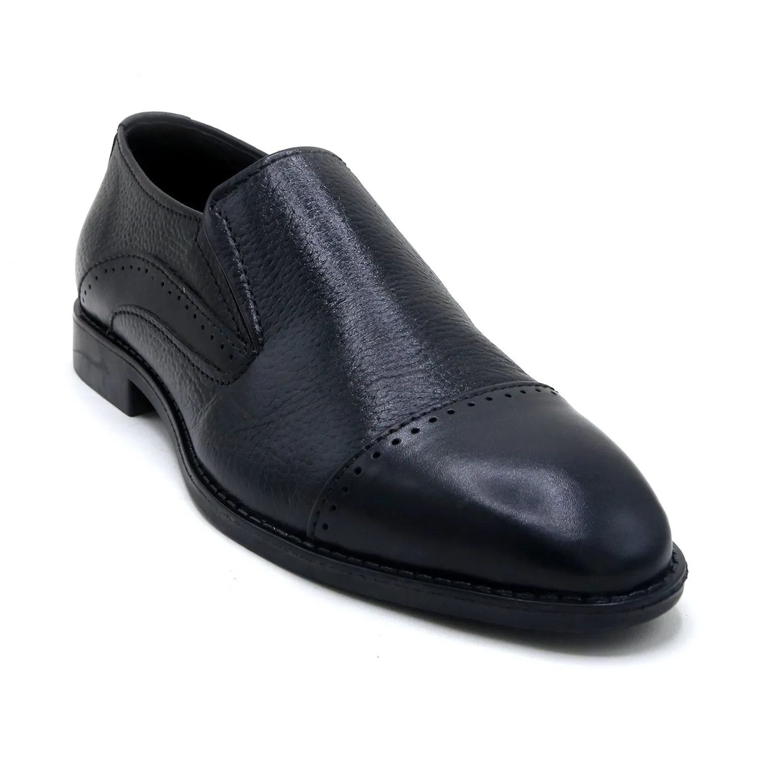 Eminent Comfortable Slip-On Leather Moccasins - Black