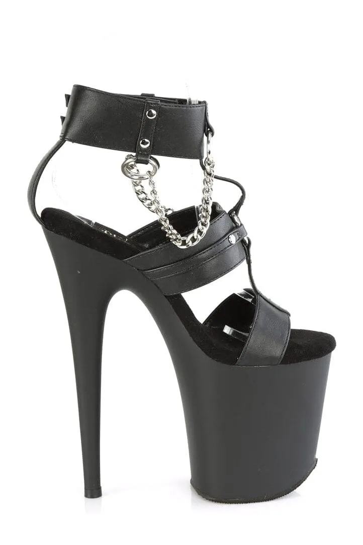 FLAMINGO-861 Black Faux Leather Sandal