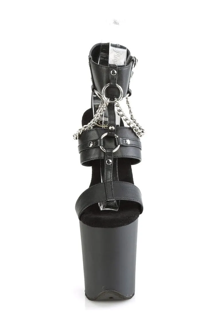 FLAMINGO-861 Black Faux Leather Sandal