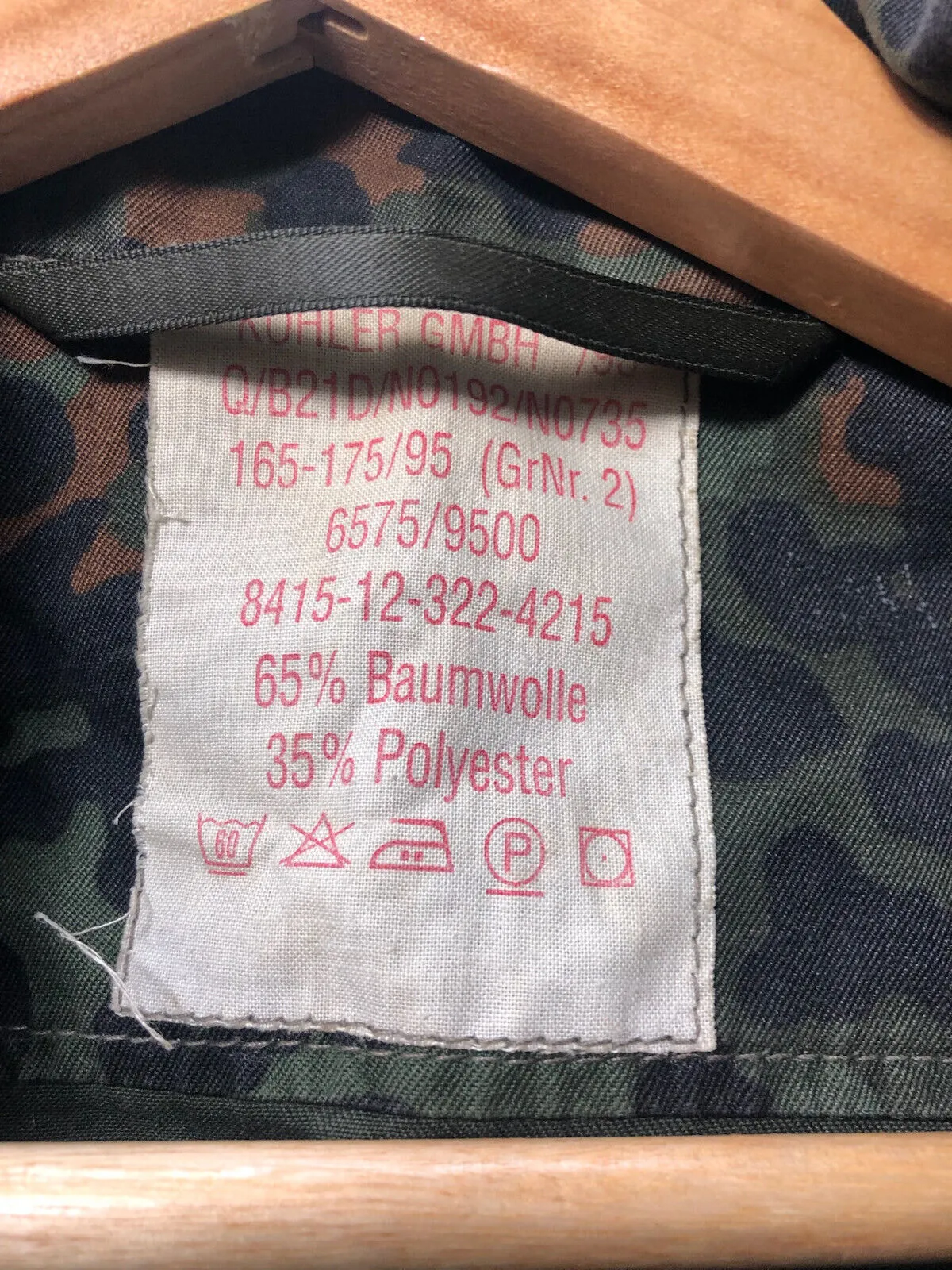 Genuine German Army Issue Flecktarn Camouflaged Combat Jacket Smock - 175/100