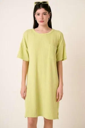 Hazel Blues® |  Mittoshop Urban Rib Knit Short Sleeve Tee Dress