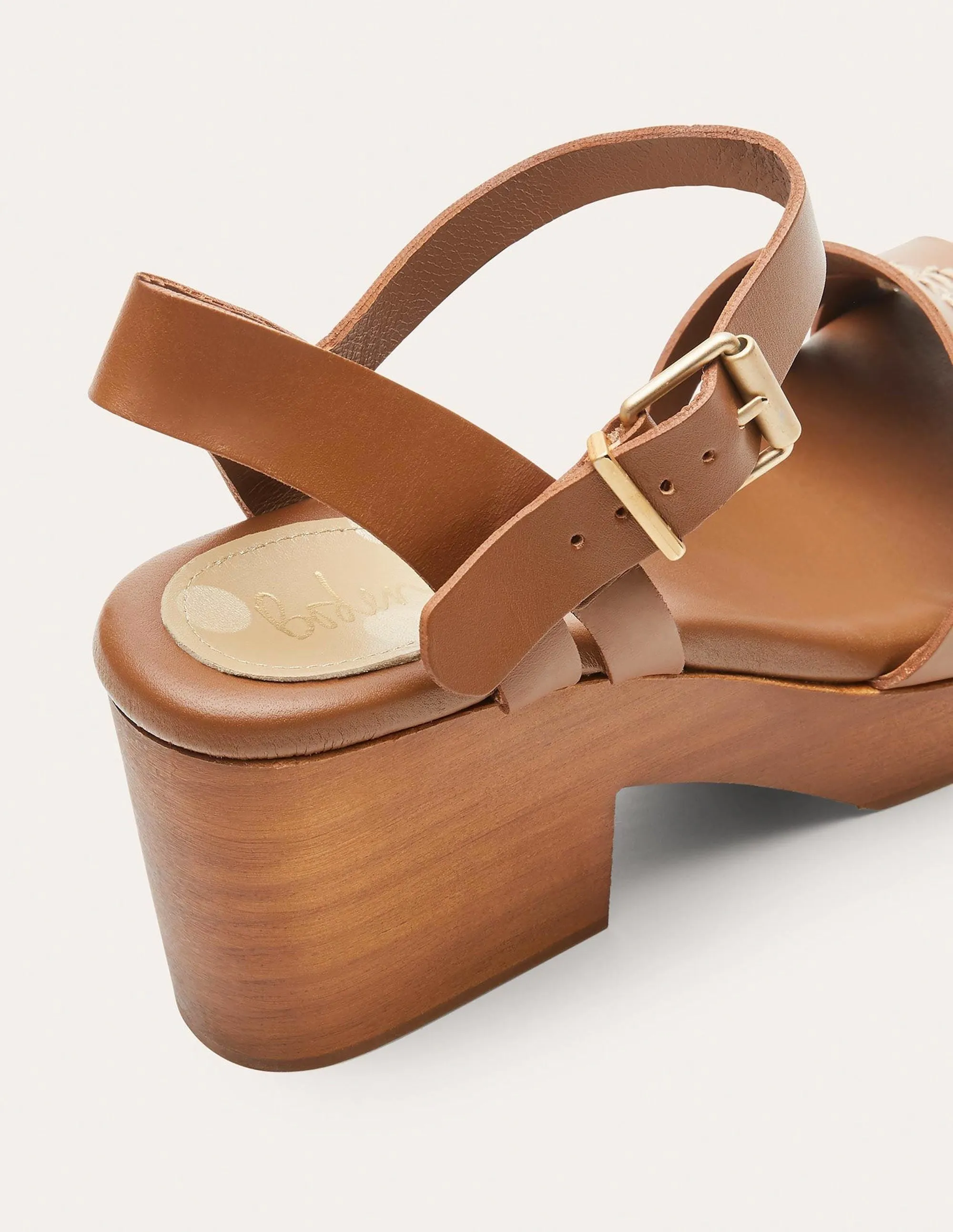 Heeled Sandal Clog-Tan