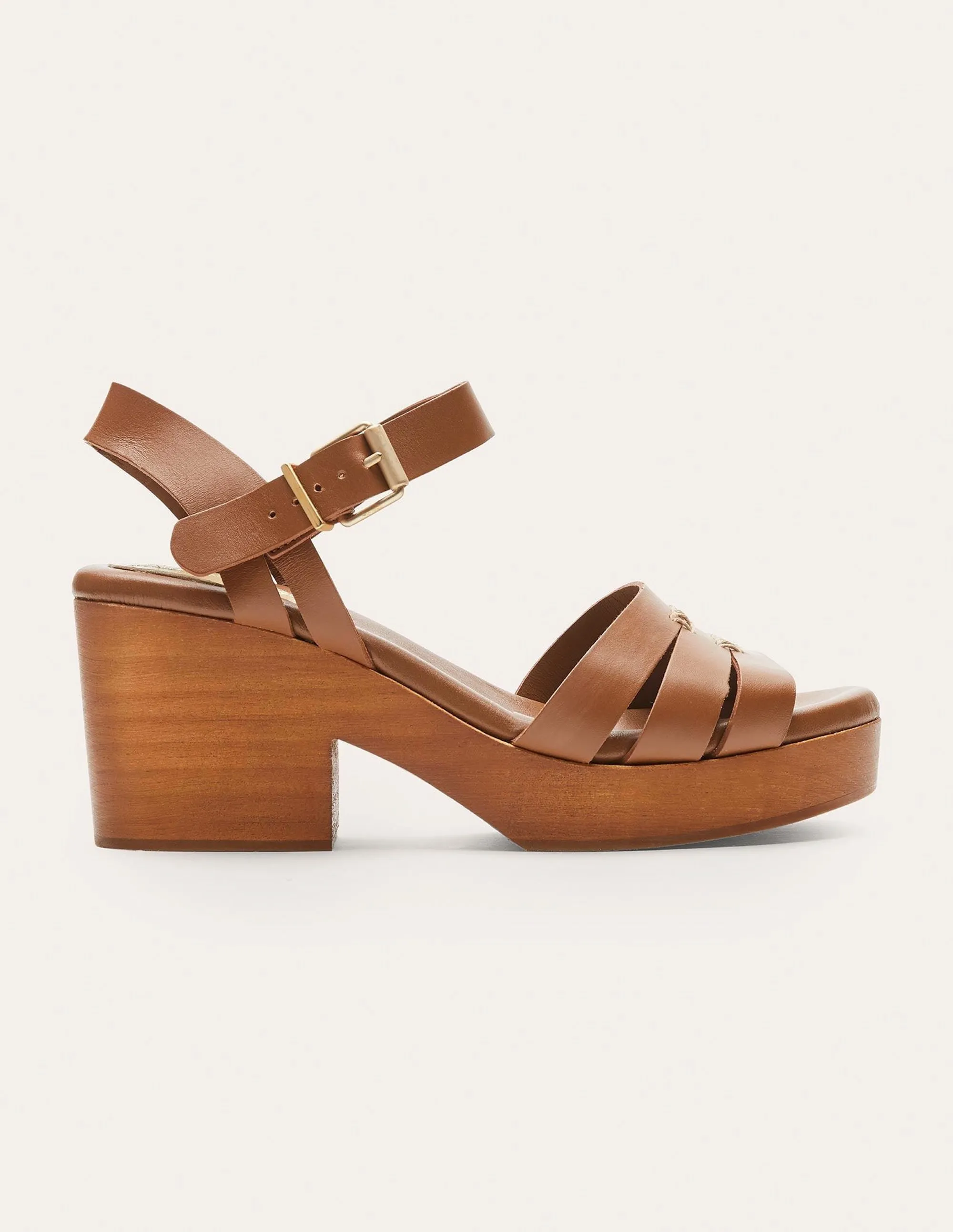 Heeled Sandal Clog-Tan