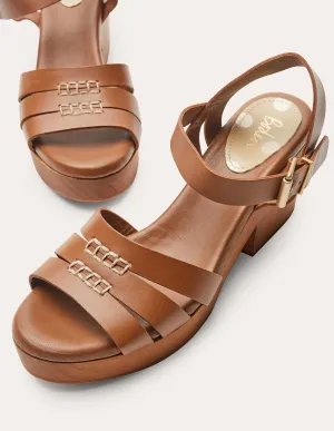 Heeled Sandal Clog-Tan