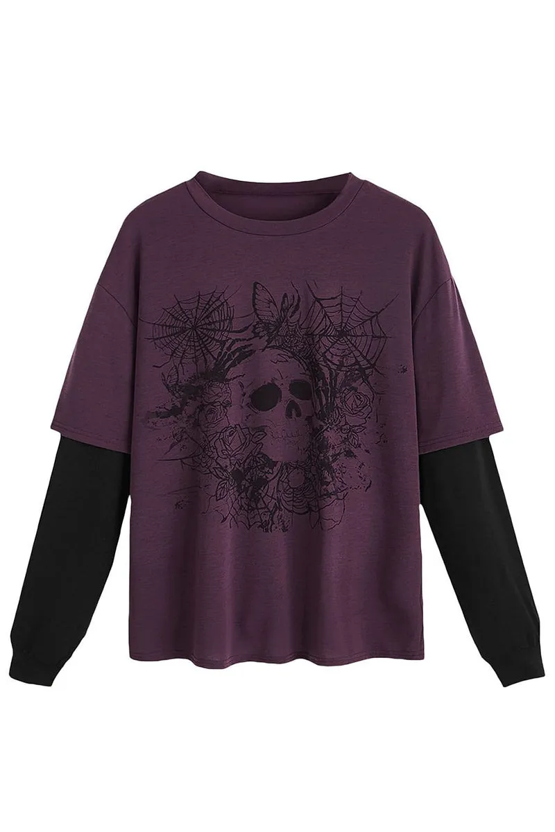 HTR1318 Skull and Web Tee