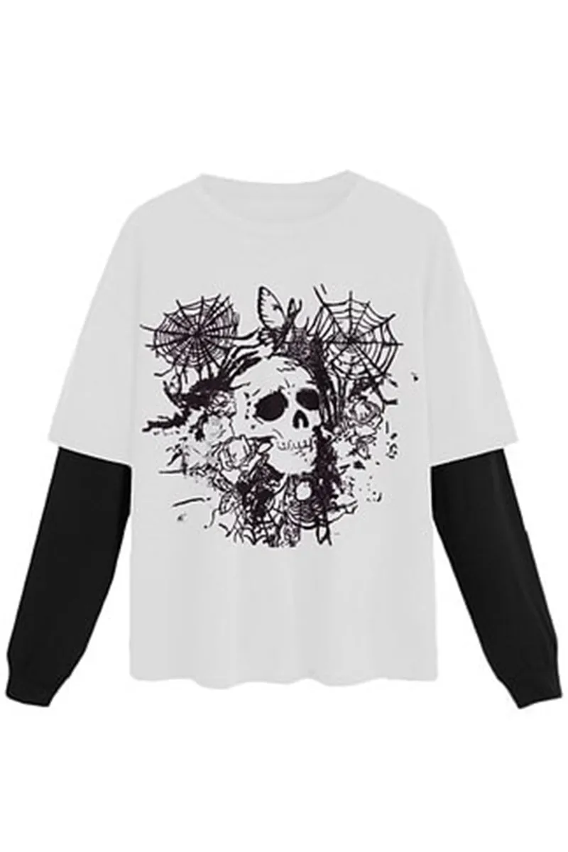 HTR1318 Skull and Web Tee