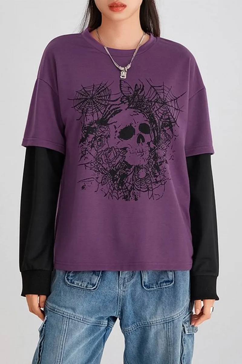 HTR1318 Skull and Web Tee
