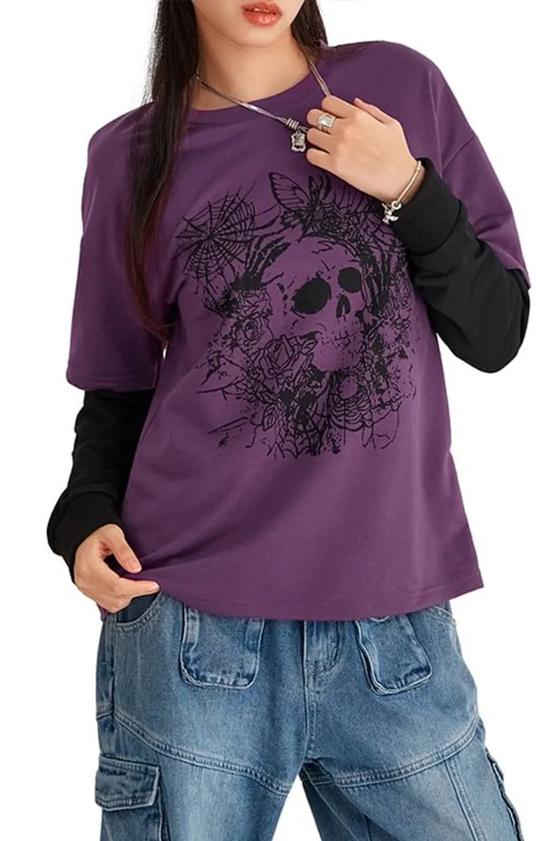 HTR1318 Skull and Web Tee