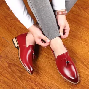 Luxury Brand PU Pointed Toe Dress Shoes