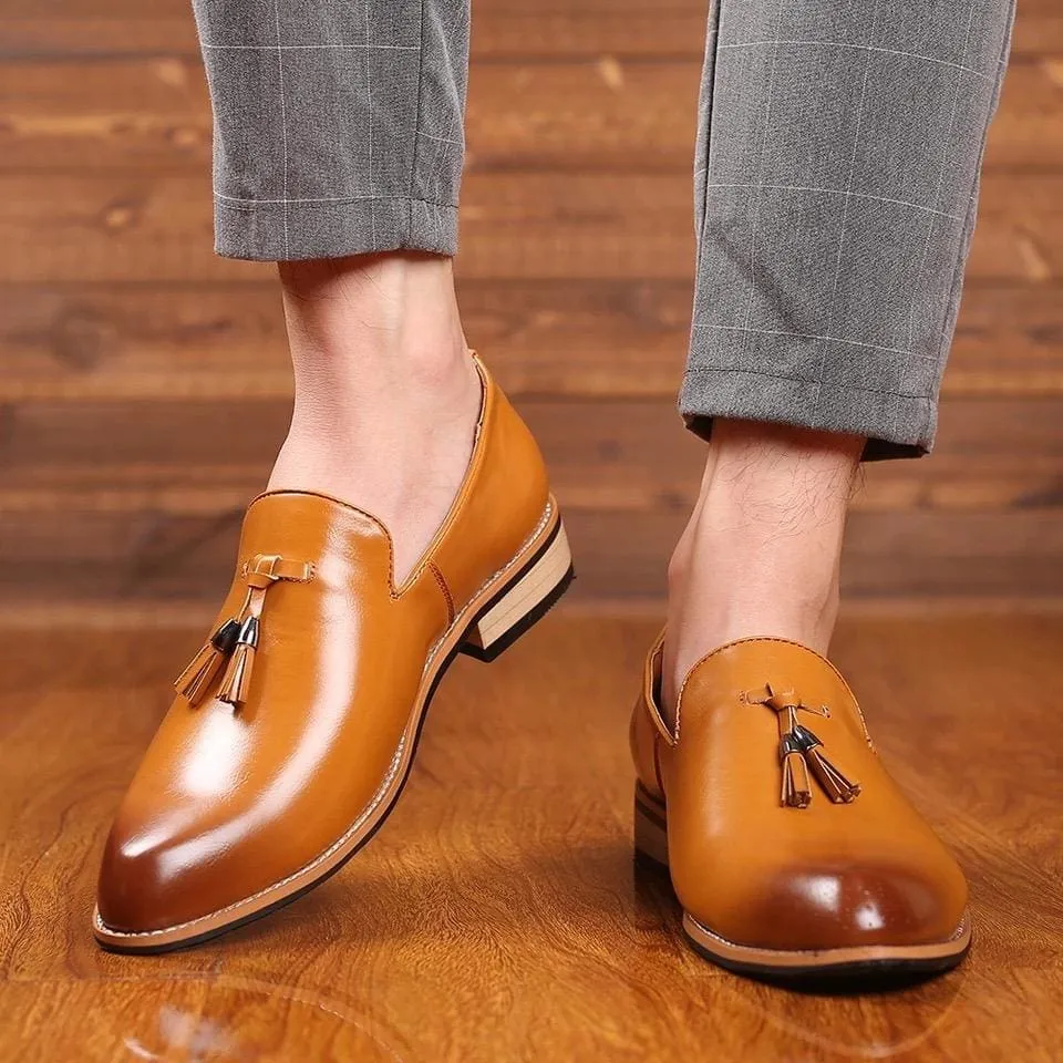 Luxury Brand PU Pointed Toe Dress Shoes
