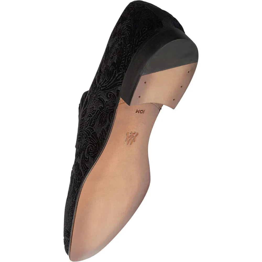 Mezlan Men's Travolta Embossed Velvet Evening Pump in Black