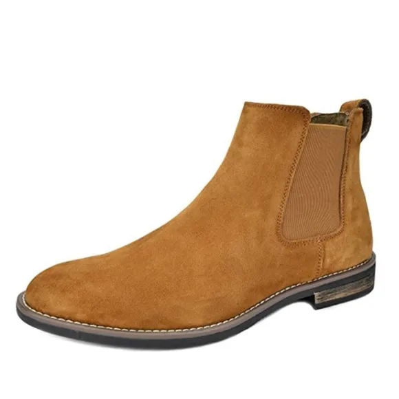 New Bruno Marc Men's Timeless Suede Leather Chelsea Boots 8