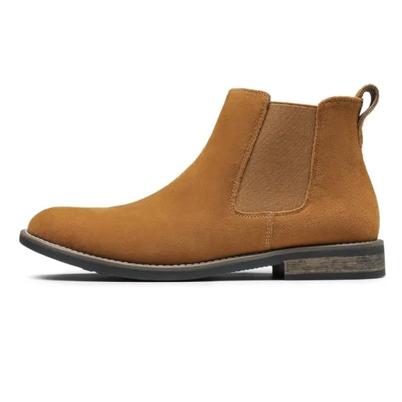 New Bruno Marc Men's Timeless Suede Leather Chelsea Boots 8