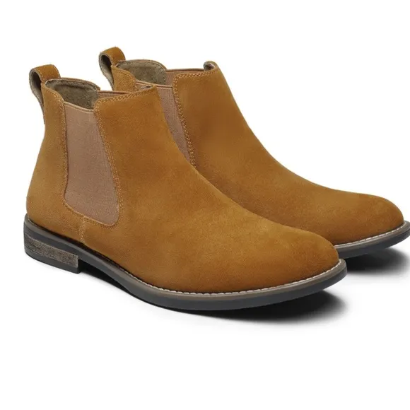 New Bruno Marc Men's Timeless Suede Leather Chelsea Boots 8