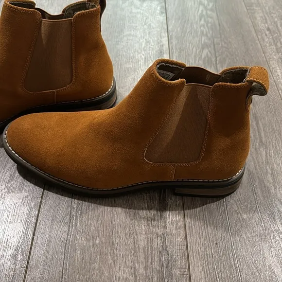 New Bruno Marc Men's Timeless Suede Leather Chelsea Boots 8