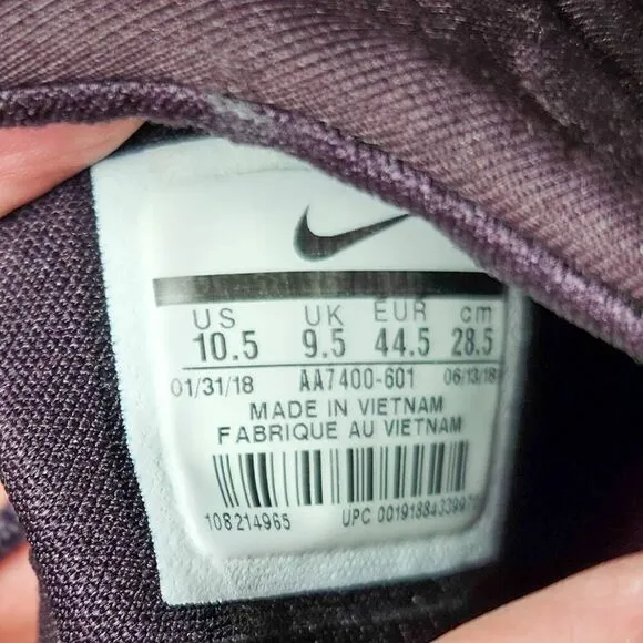 Nike Rival men's Size 10.5 Running Shoes Purple Athletic Trainer Sneakers