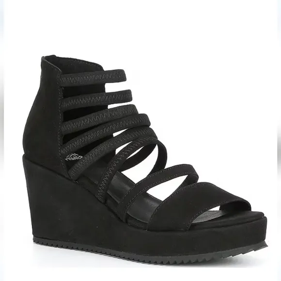 NWOT* Eileen Fisher 'Wavey' Platform Wedge Banded Sandal, Size 8