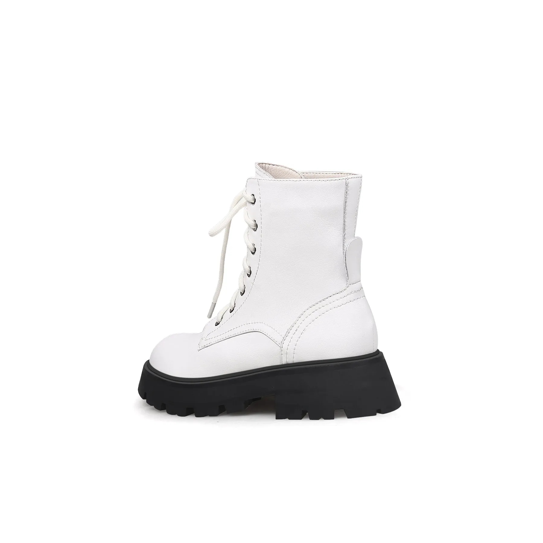 Off-White Matt Leather Martin Combat Boot