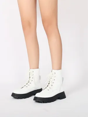 Off-White Matt Leather Martin Combat Boot
